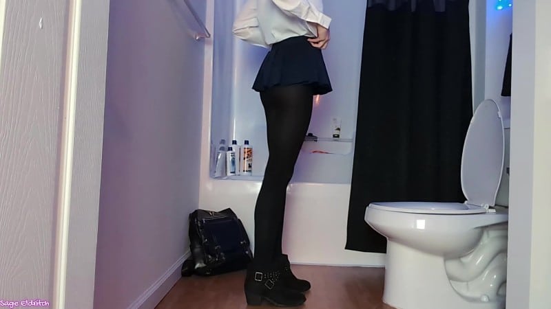 Sage Eldritch - School Girl Raven Peeing 1