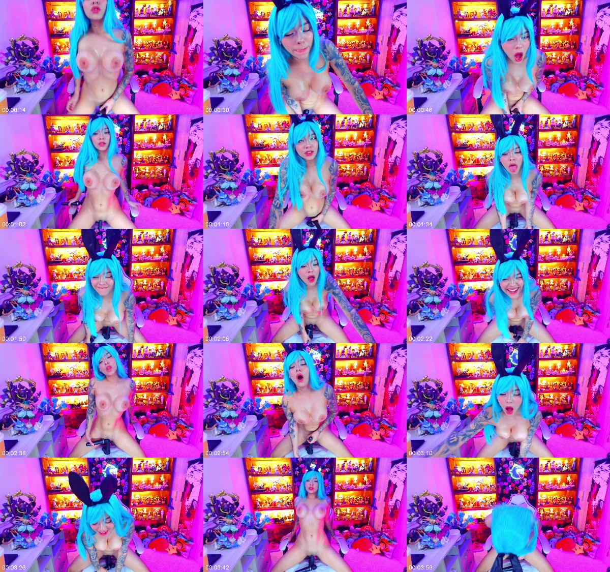 gundamchick Bunny Bulma Domi in Pussy Ride BBC Dildo Ahegao 6
