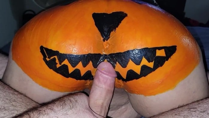 Halloween Slut Wife Tip Teasing Friends Cock Until She Let Him Creampie Her Pumpkin 2