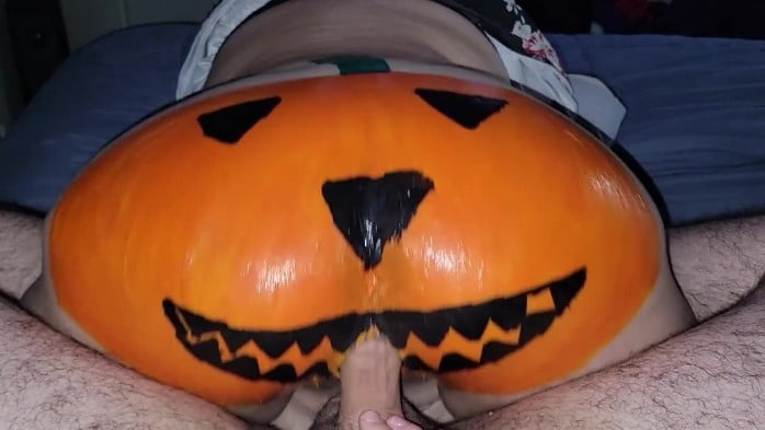 Halloween Slut Wife Tip Teasing Friends Cock Until She Let Him Creampie Her Pumpkin 3
