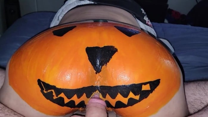 Halloween Slut Wife Tip Teasing Friends Cock Until She Let Him Creampie Her Pumpkin 1