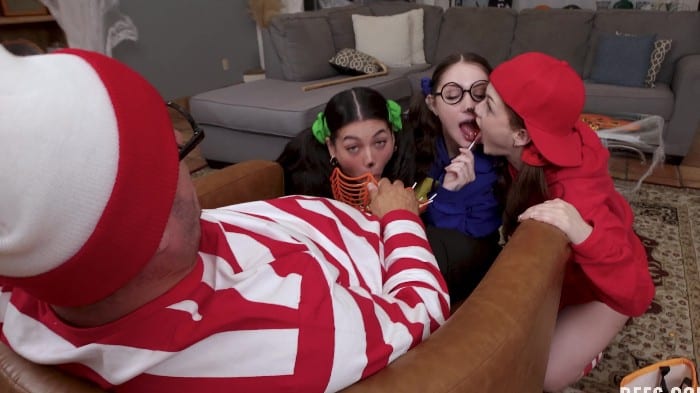 [BFFS] Megan Mistakes, Bella Blu, Jade Valentine - Trick Or Treat! We'll Eat Your Cock Straight From The Candy Bowl (2025-10-26) [2160p] 2