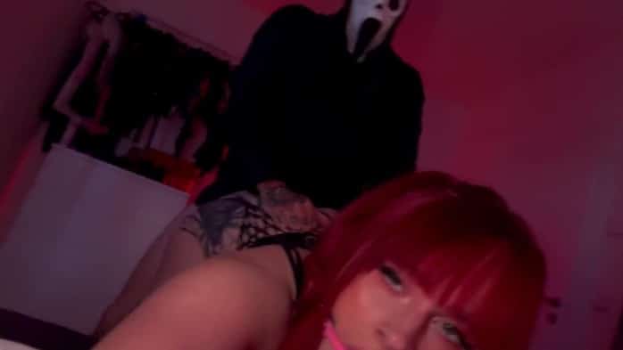 Redhead Gets Caught By Ghostface In The Woods 3