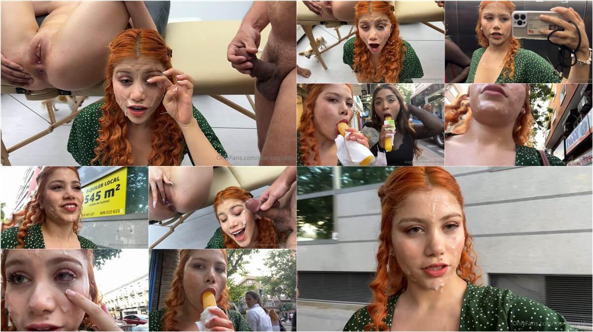 Marina Gold, Bukkake, Cumwalk, Sperm, Cum, Facial, Public 12