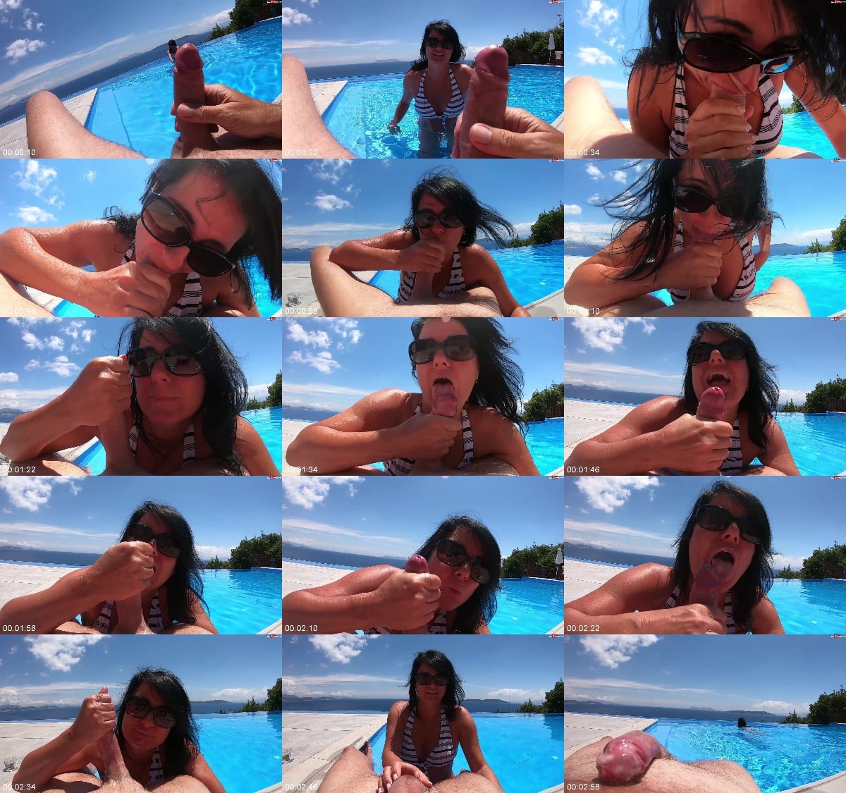 Alexandra-Wett - Fremdschwanz im Pool - Public abgeblasen 6