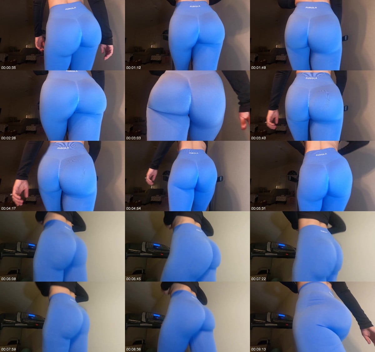 AvanelleJules - Bright blue leggings on treadmill 6