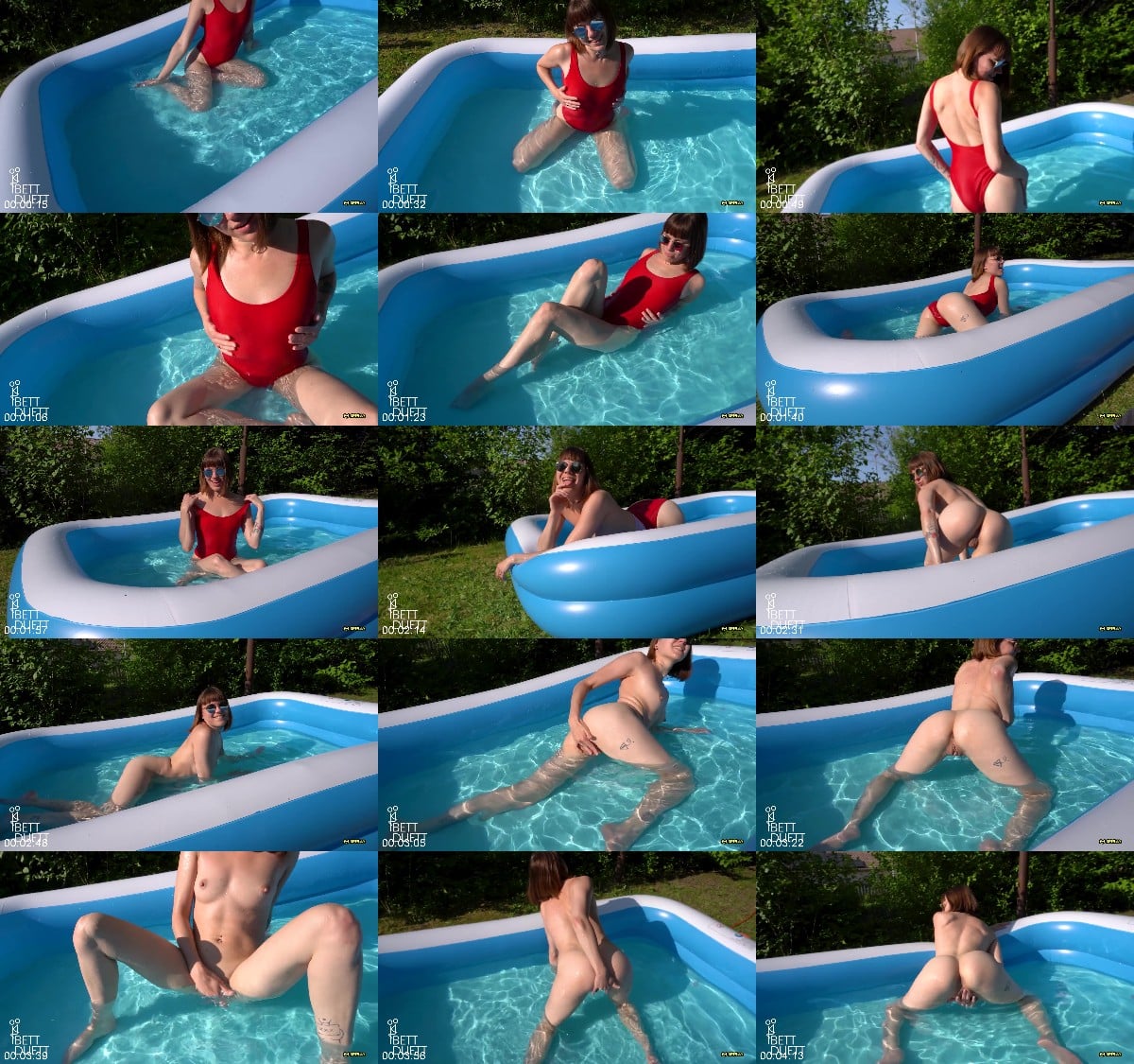 BettDuett - Freundin beim masturbieren im Pool gefilmt 6
