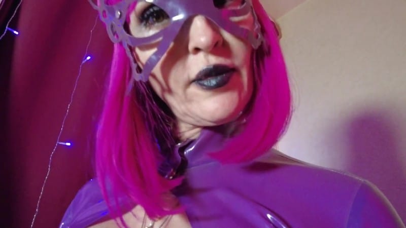 Dominatix Eva Latex Femdom Fetish Purple Rubber Big Ass Milf Bdsm Solo Fuck Machine Hot High Heels 2