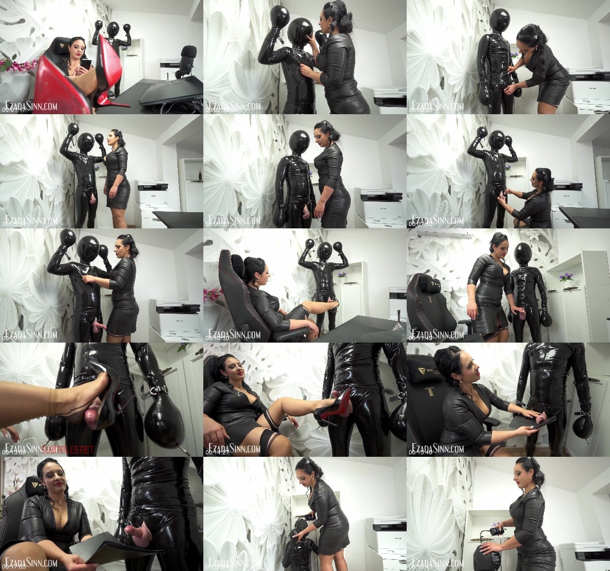 Ezada Sinn - Silencing My new office decoration - Matriarch Ezada teases Her inflatable latex human statue to ruined orgasms 6