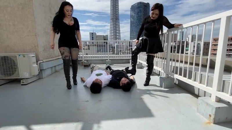 Faceslap Japan Super Hard - Horrible Boots Domination By Two Bad Women 5