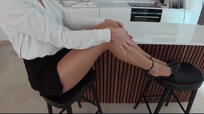 Goddess Ella - Shiny Nylon Footjob Tease with a Big Finish 1