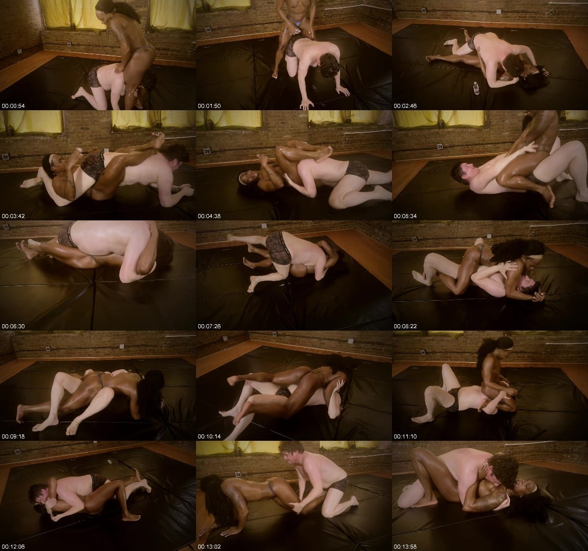 Hanz Vanderkills Battle Theatre Diamond In The Rough Sugar Diamond And Hanz Vanderkill In A Topless Erotic Oil Wrestling Match With Dry Humping Fingering Over Panties And Nipple Sucking 6