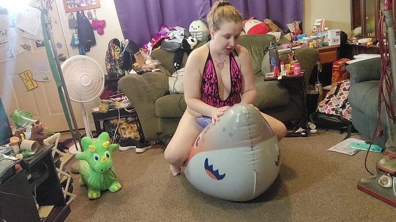 Illianna Giant Mylar Shark Pink Flame Bodysuit 5