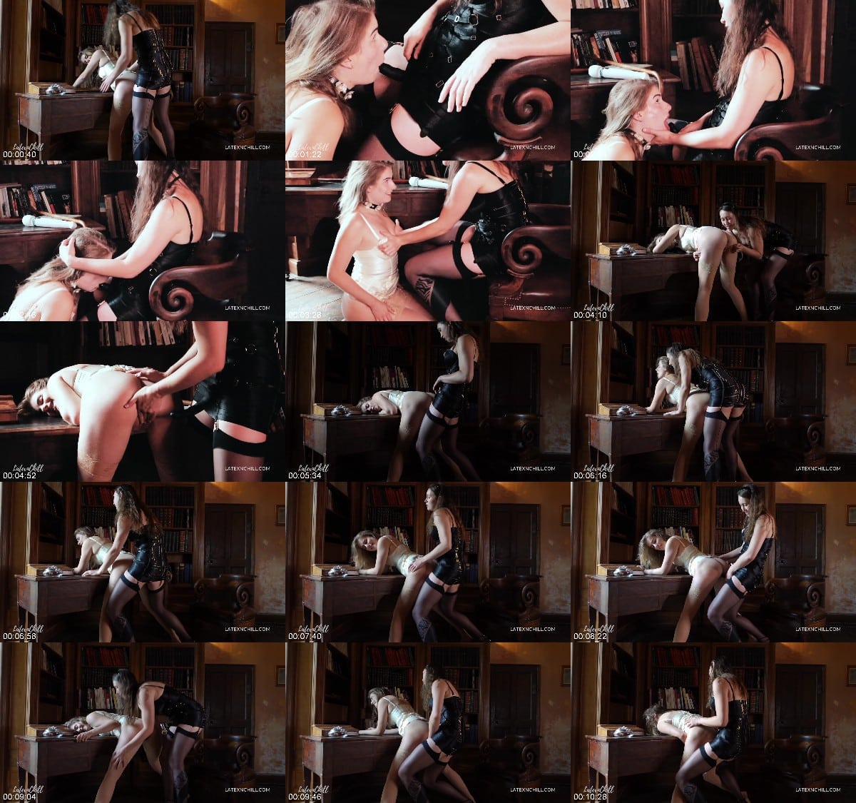 LATEXnCHILL - Fucking the Teacher's Pet strapon lesbian domination 6