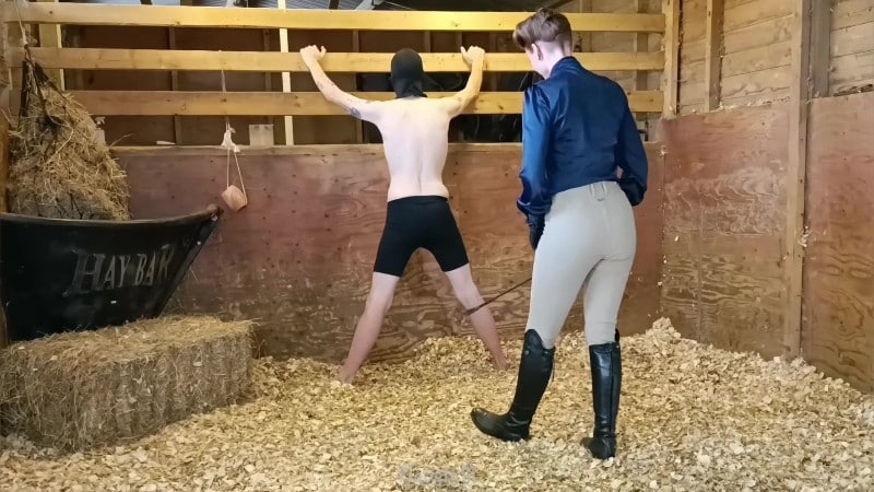Madam M - Sadistic Stables Sack Smashing extreme ballbusting and cropping punishment 2