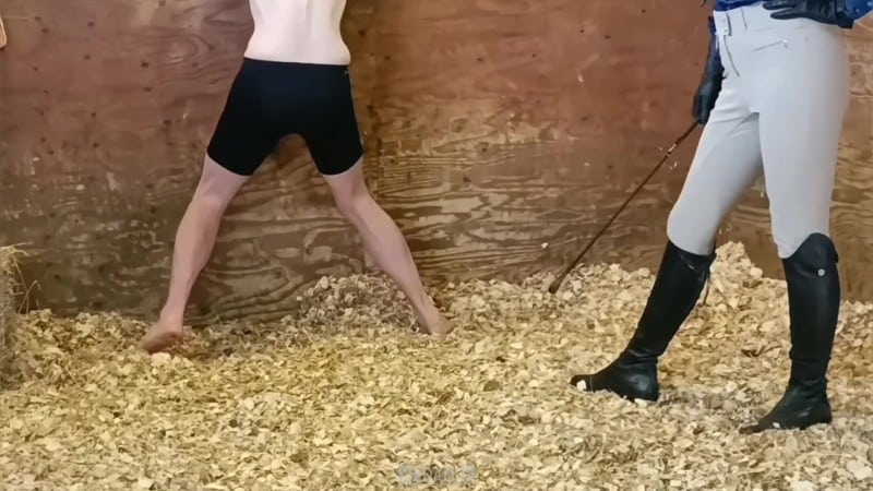Madam M - Sadistic Stables Sack Smashing extreme ballbusting and cropping punishment 3