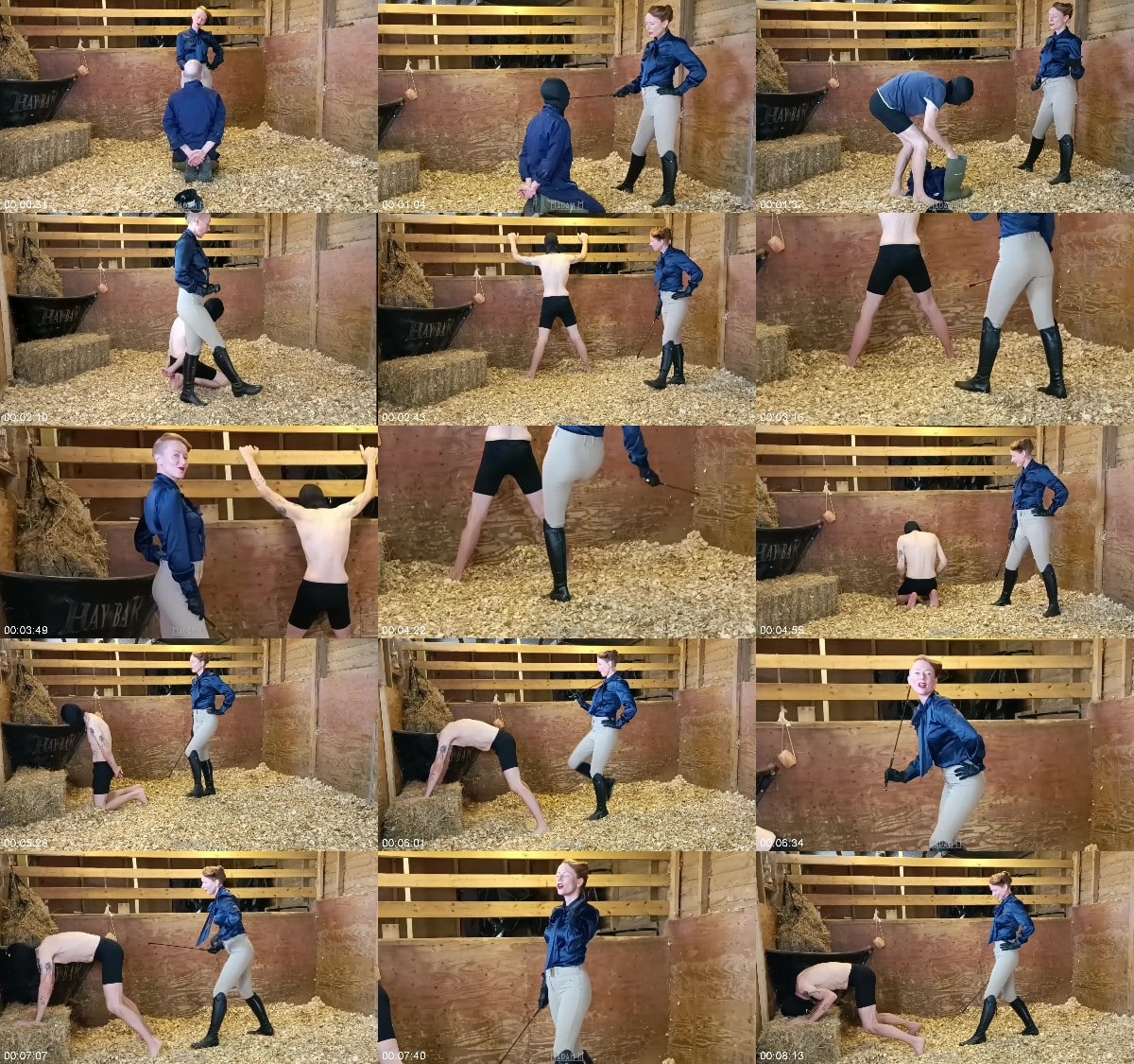 Madam M - Sadistic Stables Sack Smashing extreme ballbusting and cropping punishment 6