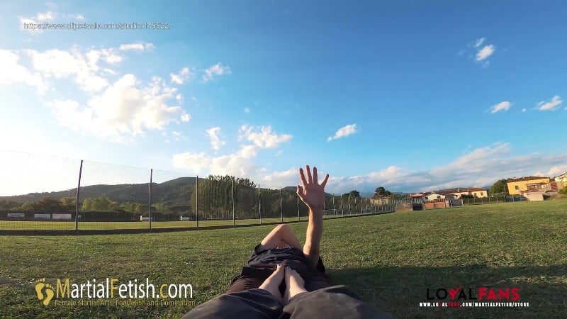 Martial Fetish - Alexis Luna black gi outdoor POV kicks ballbusting and foot domination 3