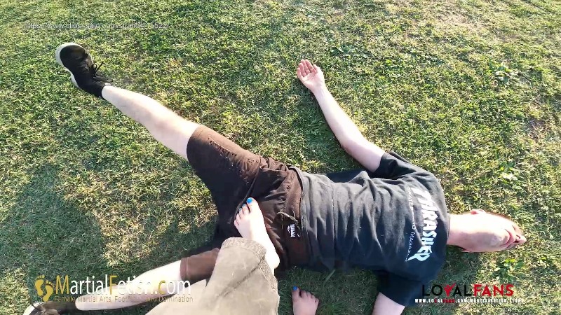 Martial Fetish - Alexis Luna black gi outdoor POV kicks ballbusting and foot domination 5