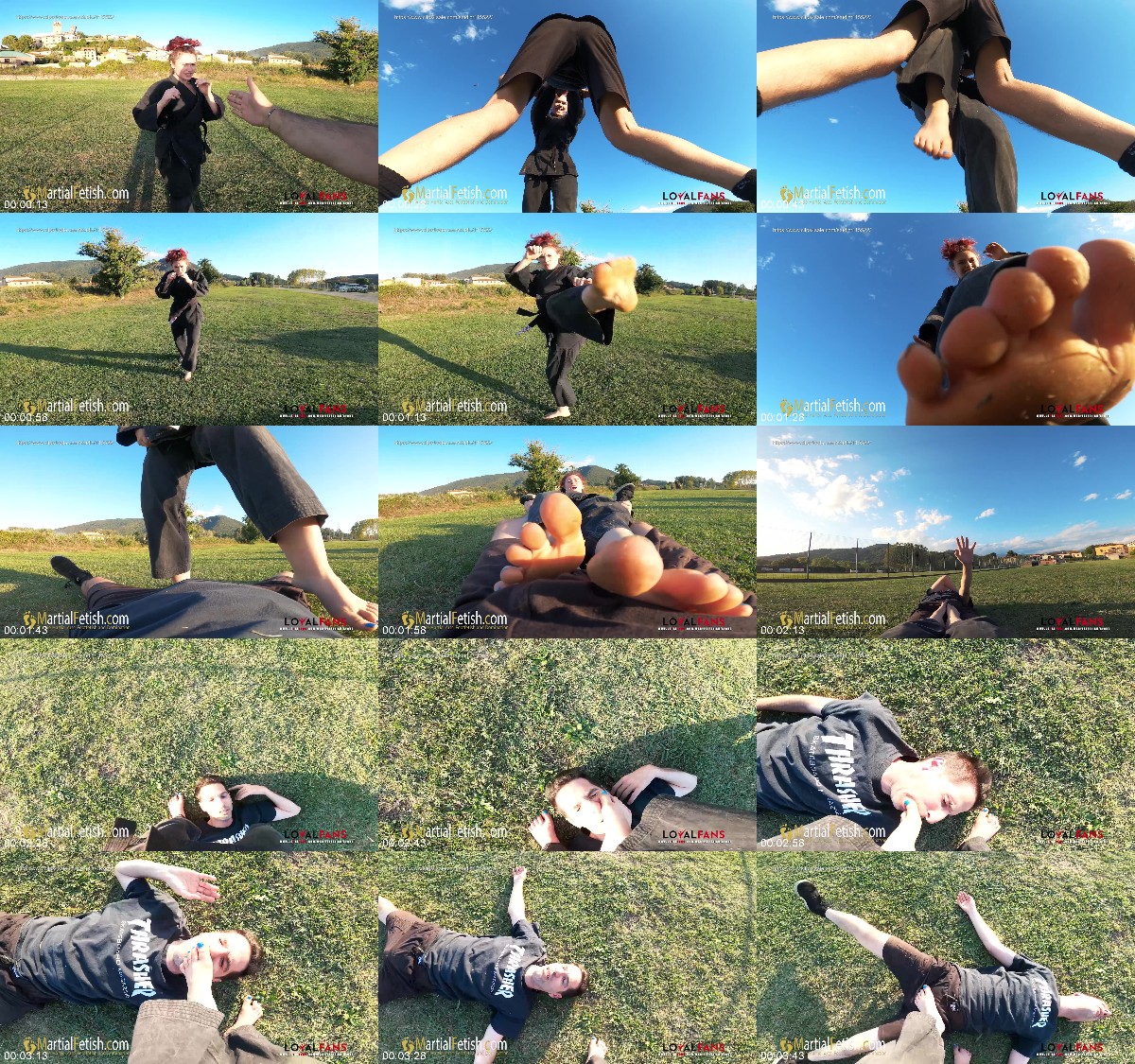 Martial Fetish - Alexis Luna black gi outdoor POV kicks ballbusting and foot domination 6