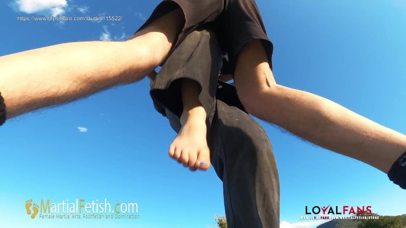 Martial Fetish - Alexis Luna black gi outdoor POV kicks ballbusting and foot domination 3