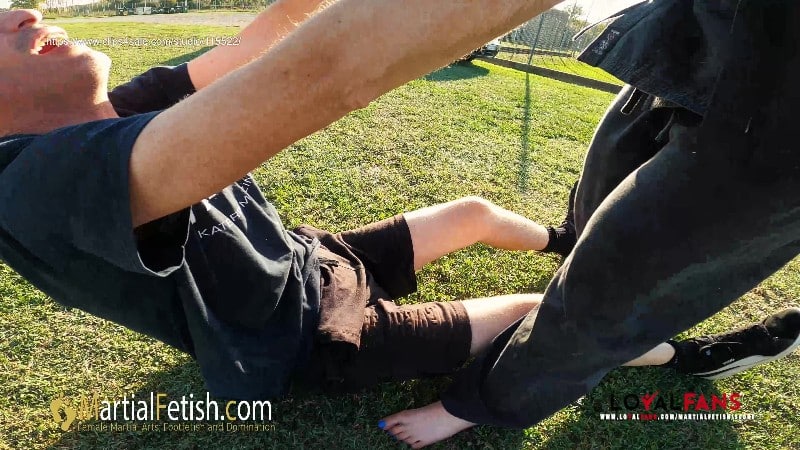 Martial Fetish - Alexis Luna outdoor black gi mixed wrestling domination 2