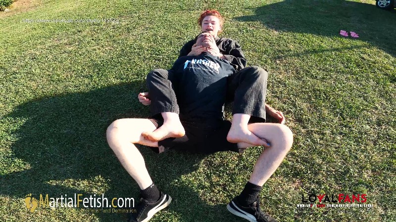 Martial Fetish - Alexis Luna outdoor black gi mixed wrestling domination 3