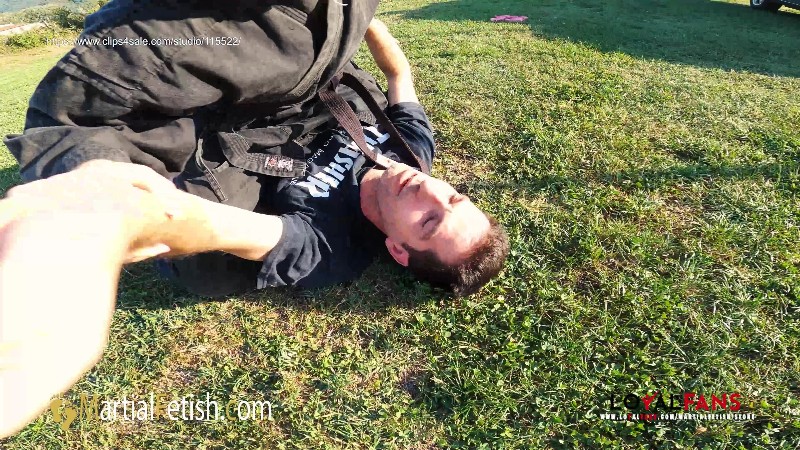 Martial Fetish - Alexis Luna outdoor black gi mixed wrestling domination 23