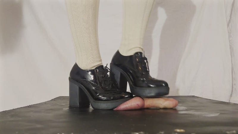 Mistress Dolores Slave - Demented Schoolgirl Crushing Stomping Shoejob in my and Chunky Patent Brogues 2