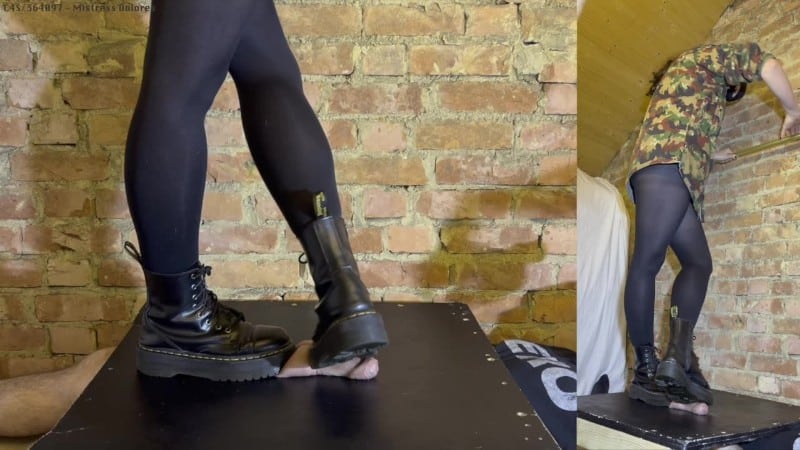 Mistress Dolores Slave - Sgt Dolores BOOT CAMP - Hard Trampling Bootjob in Platform Dr Martens 1