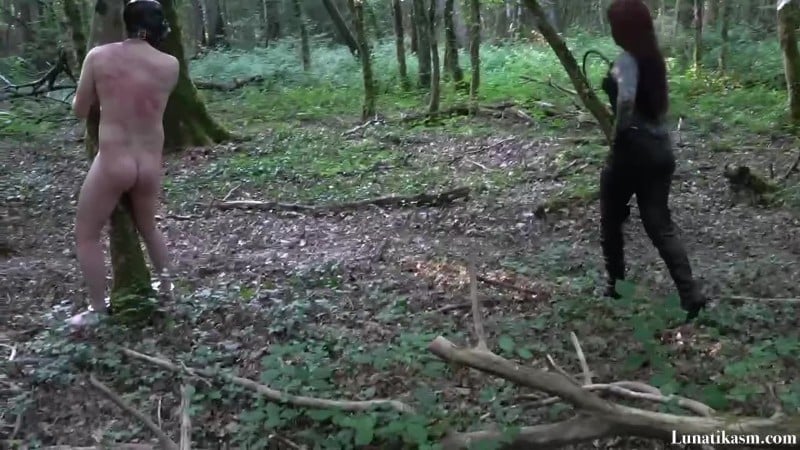 Mistress Lunatika - Forest Bullwhipping 3