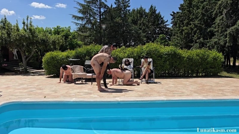 Mistress Lunatika - Multiple Caning At The Pool Full Clip 2