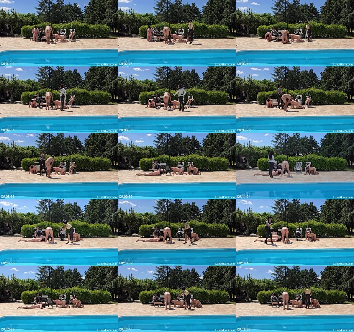 Mistress Lunatika - Multiple Caning At The Pool Full Clip 6