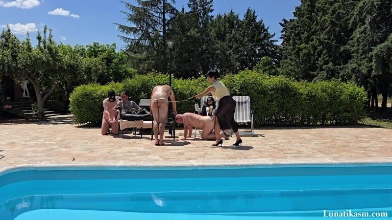 Mistress Lunatika - Multiple Caning At The Pool Full Clip 1