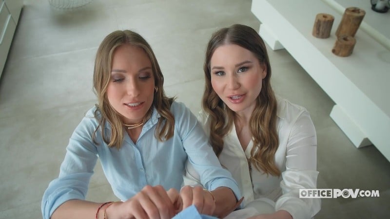 OfficePOV 24 12 23 Amalia Davis And Angelika Grays Blonde Business Babes FullHD 1