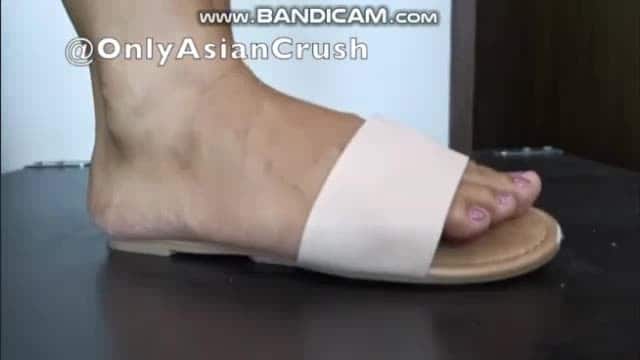 Only Asian Crush - singaporean girl slippers cock crush and cum 2