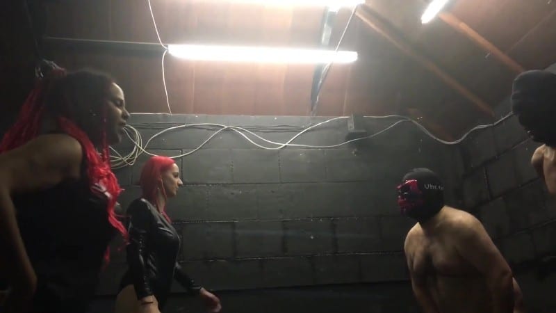 Sadistic Queens - Squishysax - Ballbusting Competition - Squishy Vs Blue Balls Part 1 Boots 2