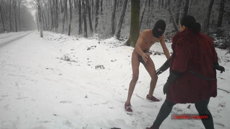 Sadistic Queens - Squishysax - Mistress Luna - Beaten In The Freezing Snow 3