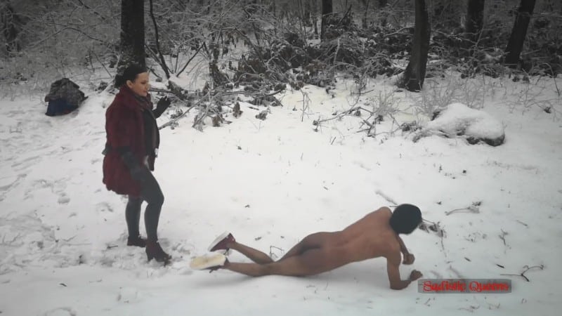 Sadistic Queens - Squishysax - Mistress Luna - Beaten In The Freezing Snow 5