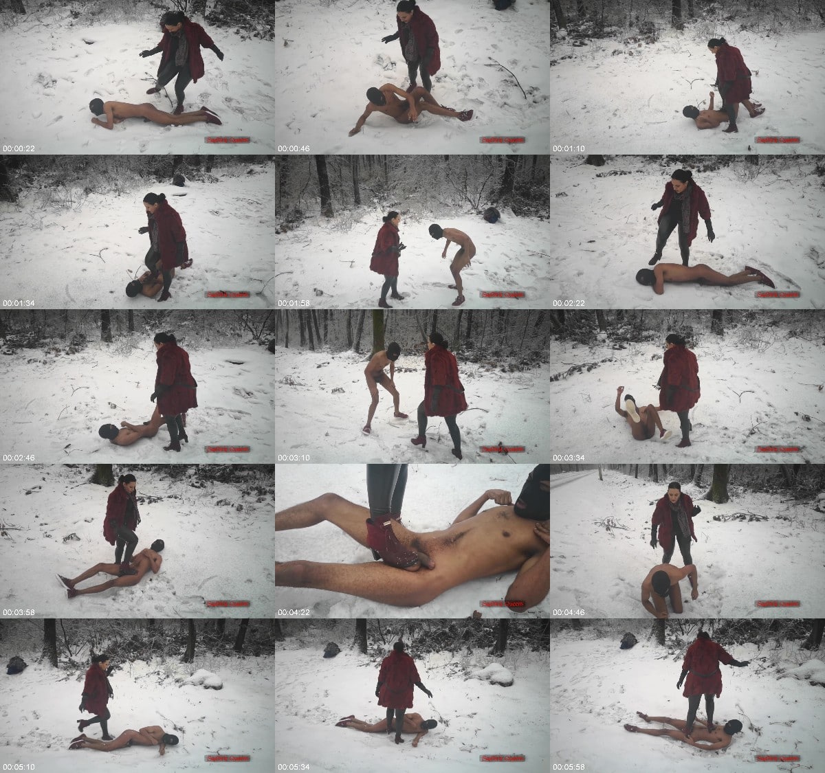 Sadistic Queens - Squishysax - Mistress Luna - Beaten In The Freezing Snow 6
