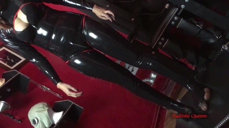 Sadistic Queens - Squishysax - Queen Kali Rain - Latex Cockbox Destruction 2