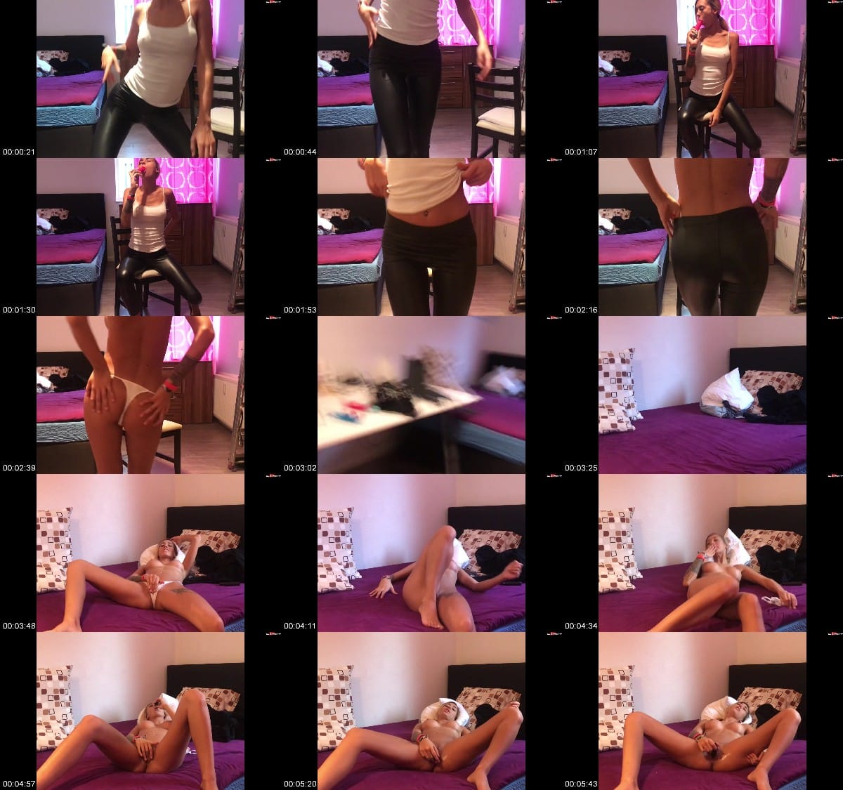 SkinnyBitch99 - Der High Heels Orgasmus - Lack Leggings Tanz trifft Kleine Vibro in der Fotze 6
