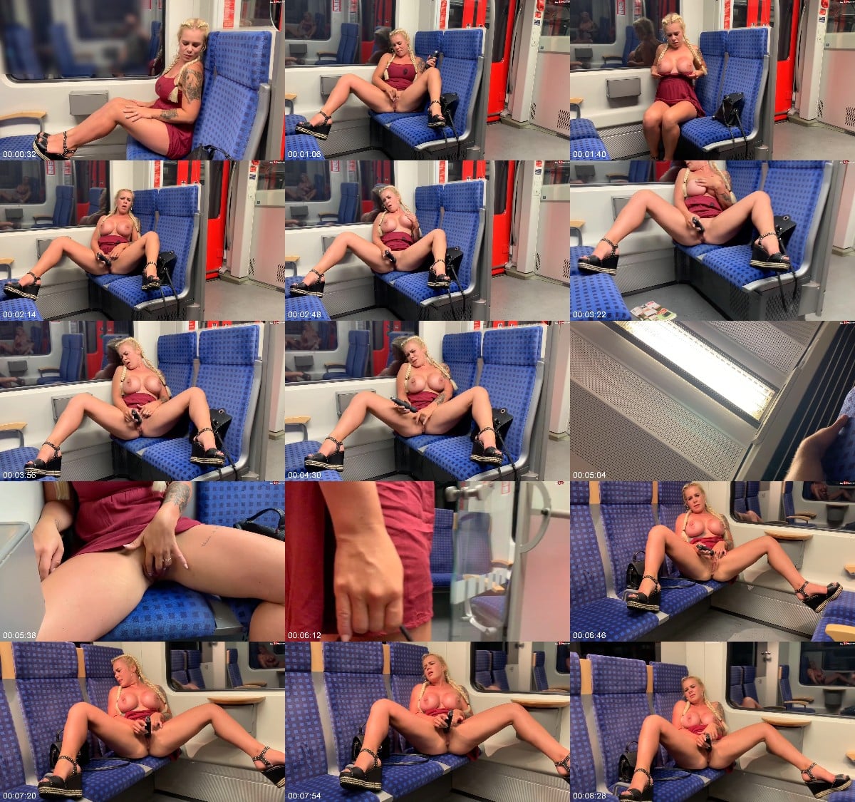 devil-sophie - Erwischt und Gehoert - Public Bahn Befriedigung mit Squirtfontaene O 6