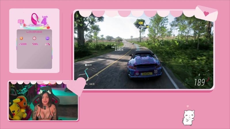 gundamchick Big Boobed Baddie on a Super Car 4