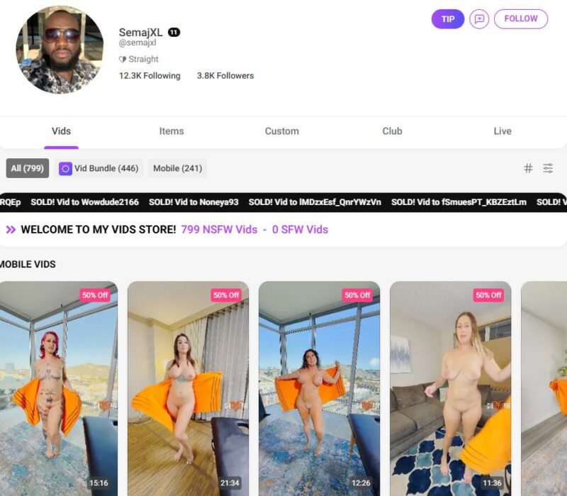 SemajXL Leaks Manyvids Siterip tezfiles [175 VIDEO / 237 GB] 1