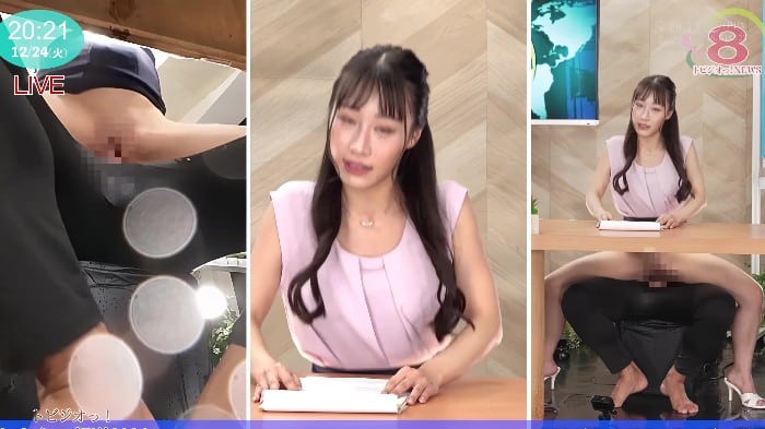 Start-222 Christmas Special Tobijio! Special News: Announcer Saito Honoka Continues To Read The Script Calmly Despite Being In Convulsions, Squirting, And Even Pissing During Work 1