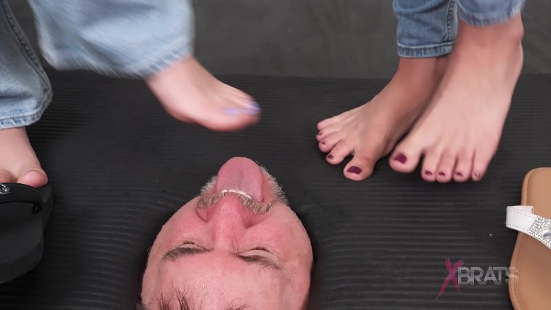 Bratty Foot Girls - Halee and Kristina - Sweaty Sandal Foot Cleaner 8