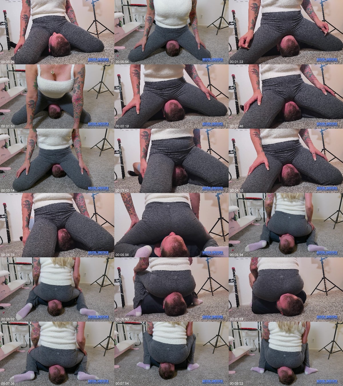 Brutal Face Sitting And Femdom - Full Weight Face Sitting In Grey Leggings 6