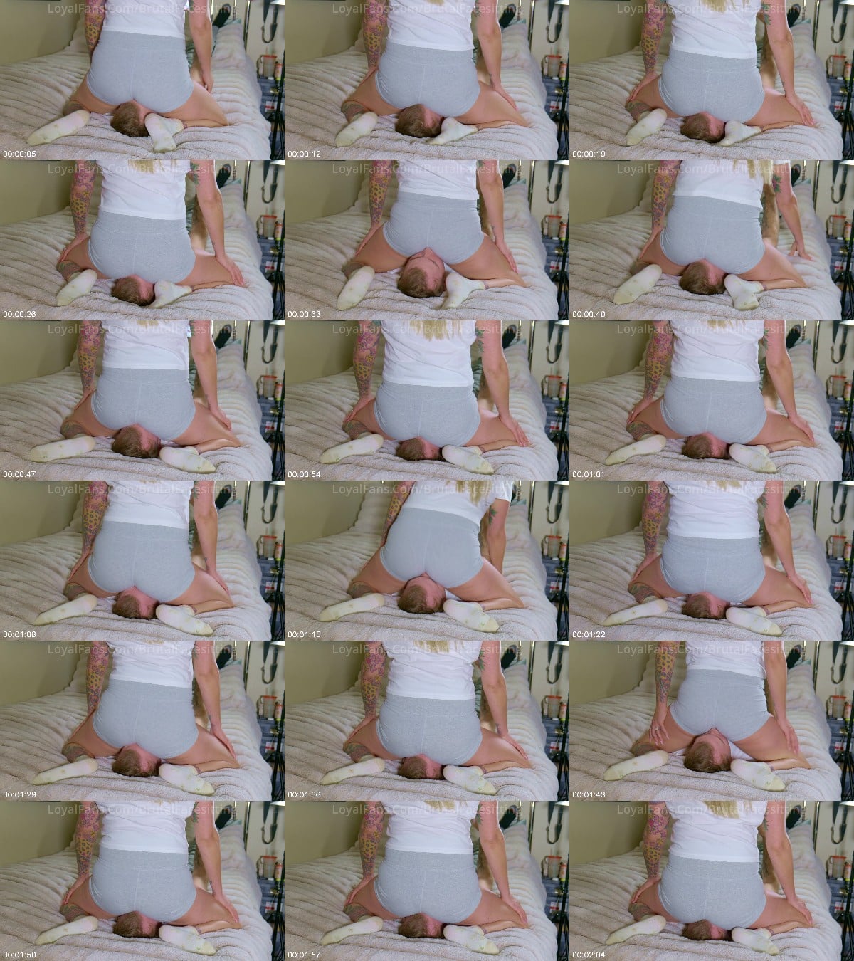 Brutal Face Sitting And Femdom - He Loves To Sniff My Stinky Ass Through My Spandex Shorts 6