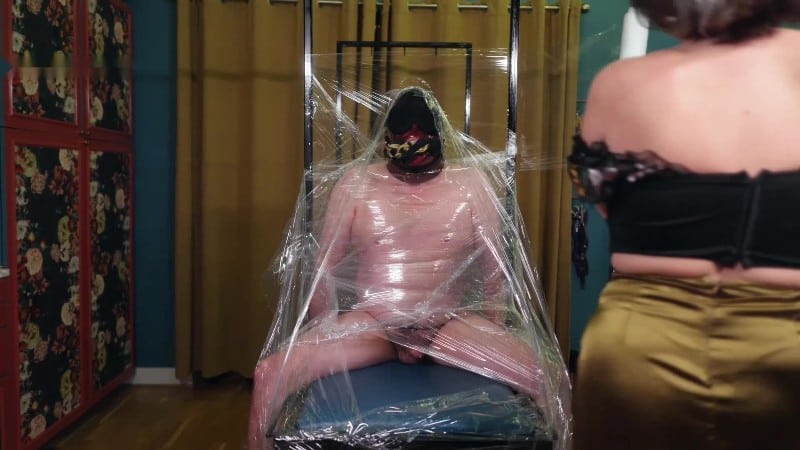 Countess Diamond - Cling Film Bondage and Orgasm Control Predicament 2